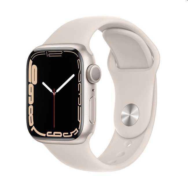 Apple Watch Series 7 GPS, (45mm), starlight, B osztály - használt, 12 hónap garancia