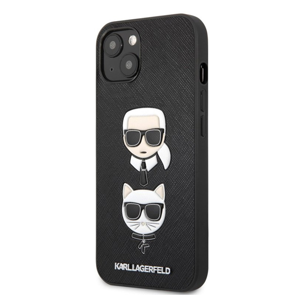 Tok Karl Lagerfeld PU Saffiano Karl and Choupette Heads for iPhone 13, black