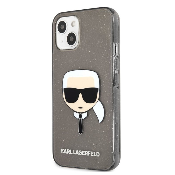 Tok Karl Lagerfeld TPU Full Glitter Karl Head for iPhone 13 mini, black