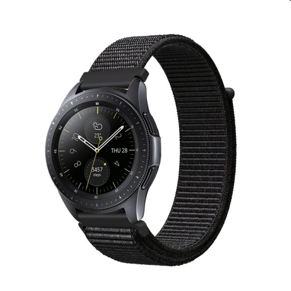 COTEetCI univerzális nylon szíj 20 mm Apple Watch 42/44/45 mm számára, fekete