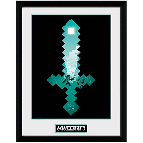 Bekeretezett poszter Diamond Sword (Minecraft)