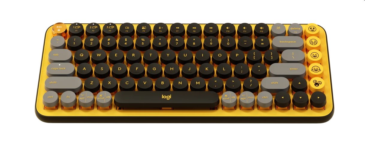 Logitech POP Keys - vezeték nélküli mechanikus billentyűzet Emoji - sárga fekete - US