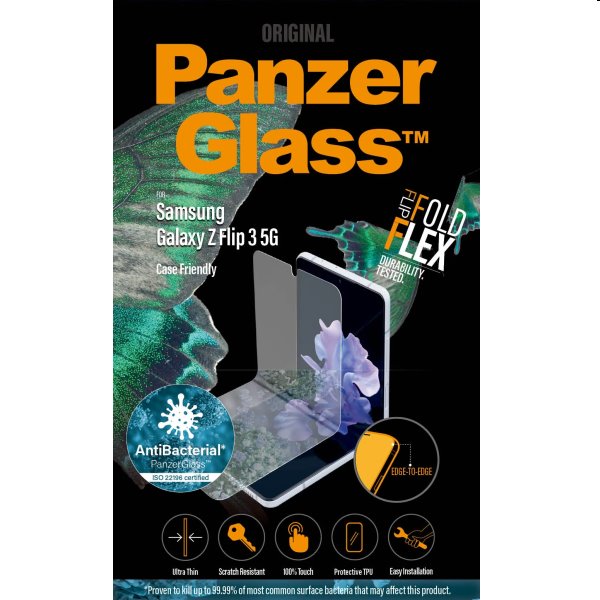 Védőüveg PanzerGlass Case Friendly AB for Samsung Galaxy Z Flip3 5G, fekete