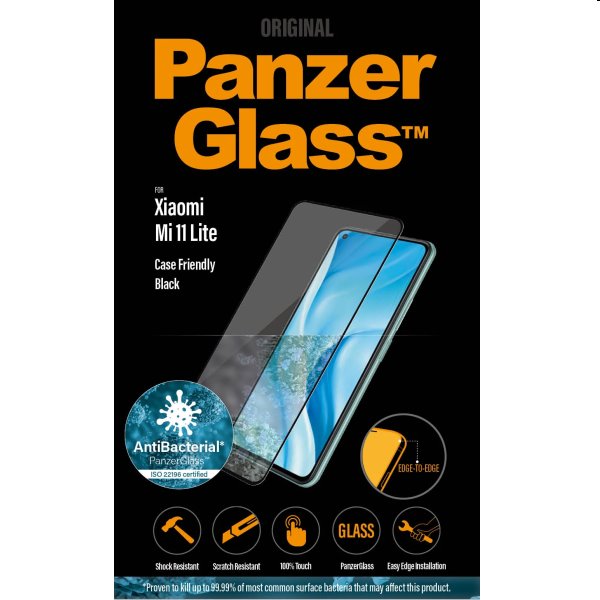 Temperált védőüveg PanzerGlass Case Friendly Xiaomi Mi 11 Lite számára, Fekete