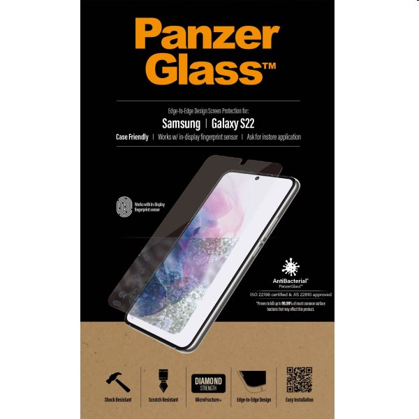 Védőüveg PanzerGlass Case Friendly AB for Samsung Galaxy S22
