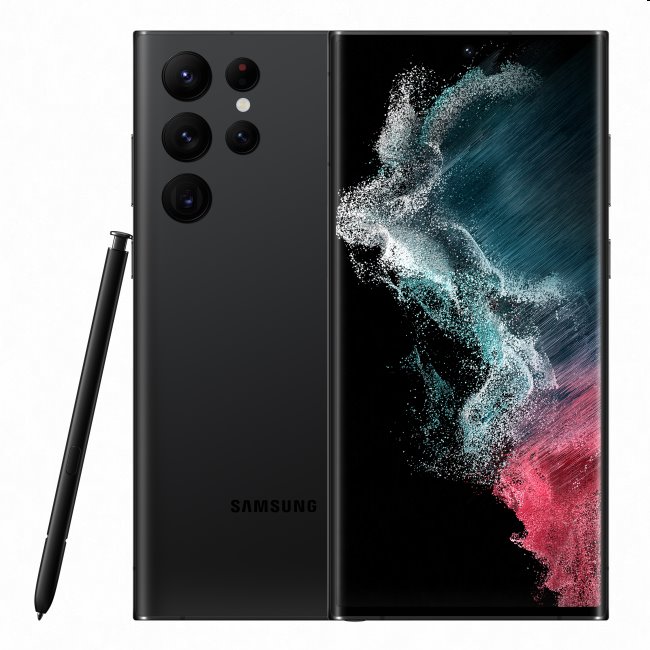 Samsung Galaxy S22 Ultra, 12/256GB, black, B osztály - használt, 12 hónap garancia
