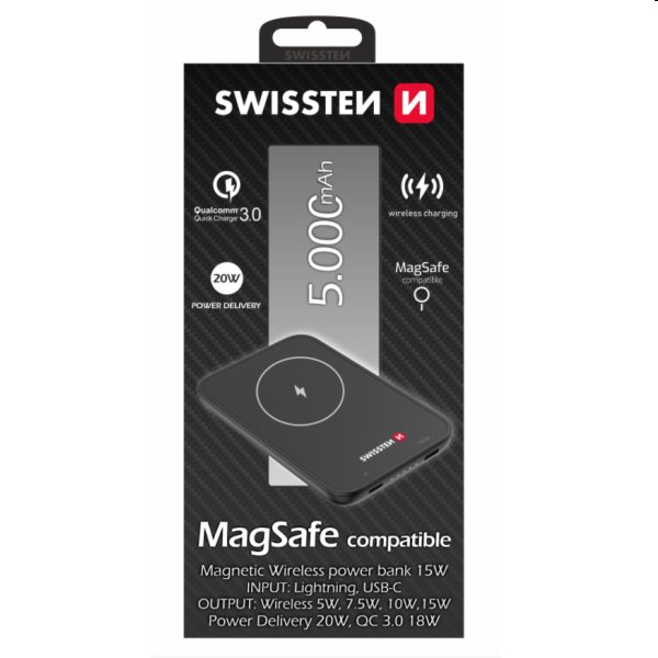 Swissten Powerbank for iPhone 12, 12 Pro, 12 Pro Max, 13, 13 Mini, 13 Pro Max, 5000mAh