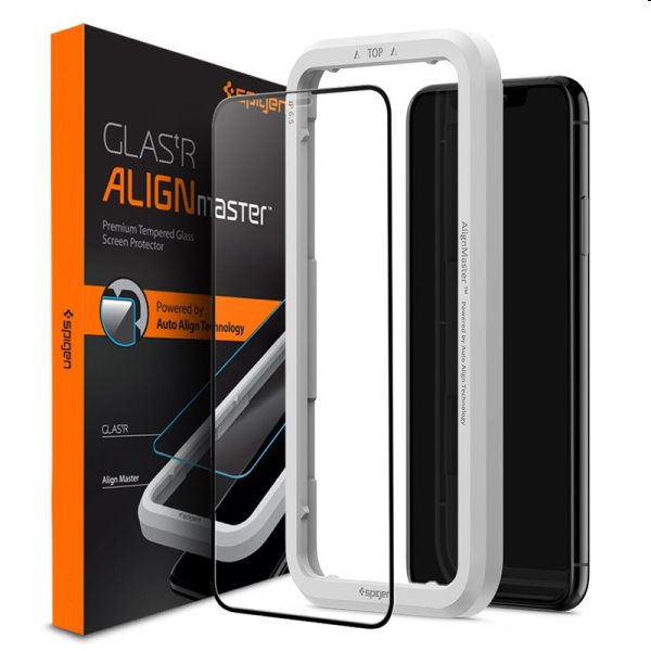Spigen Align Glass FC edezz üveg Apple iPhone 11/XR számára, fekete