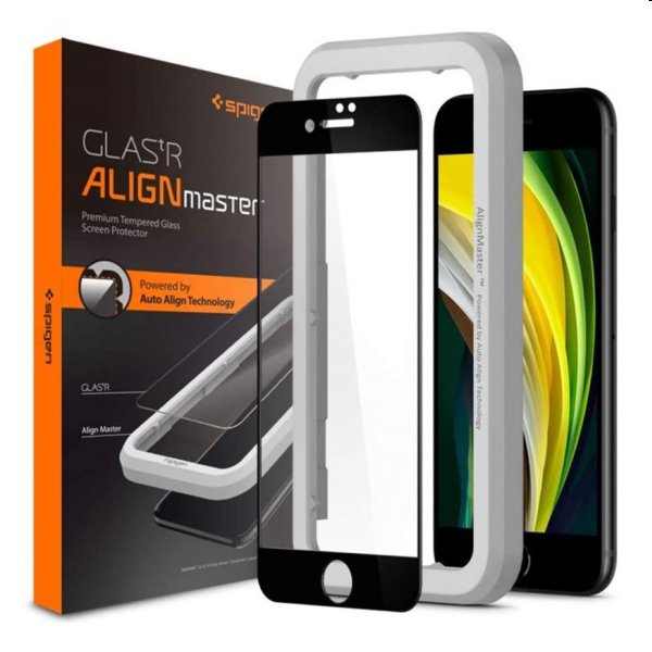 Edzett üveg Spigen AlignMaster FC for Apple iPhone SE 20/SE 22/8/7, fekete