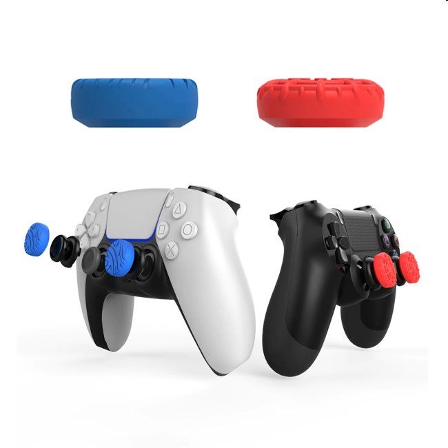 iPega P5029 PlayStation 4/5 vezérlősapka készlet, piros/kék iPega P5029 PlayStation 4/5 vezérlősapka készlet, piros/kék