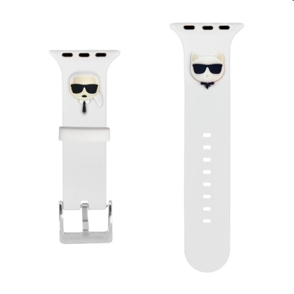 Karl Lagerfeld Karl and Choupette szíj Apple Watch 38/40mm számára, fehér