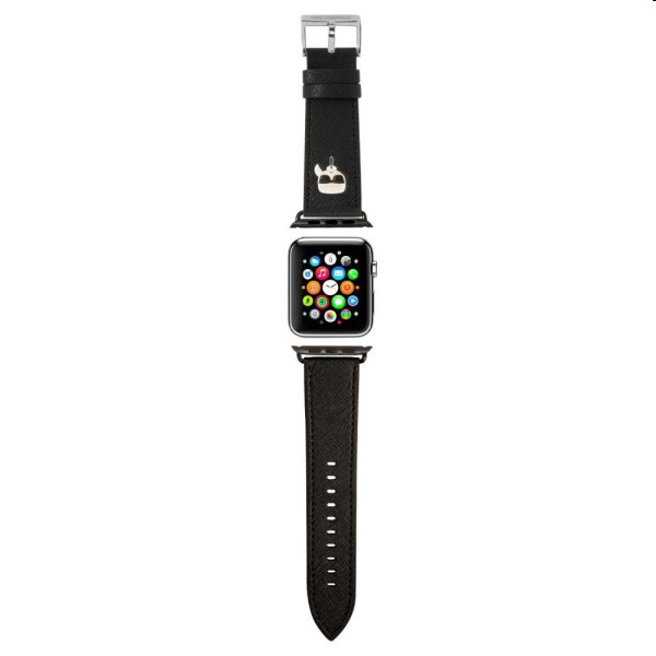 Karl Lagerfeld Karl Head PU szíj Apple Watch 42/44mm számára, Fekete