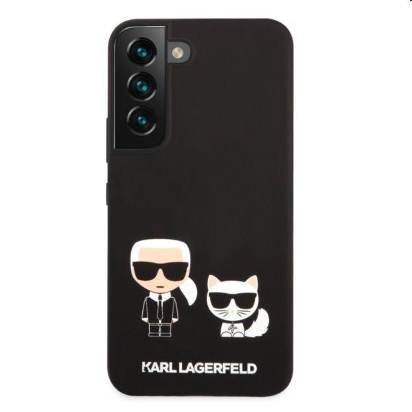 Tok Karl Lagerfeld and Choupette Liquid Silicone for Samsung Galaxy S22, fekete