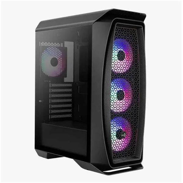 Aerocool MLG Aero One Frost BG, ház ATX, RGB LED ventilátor, fekete, tápegység nélkül