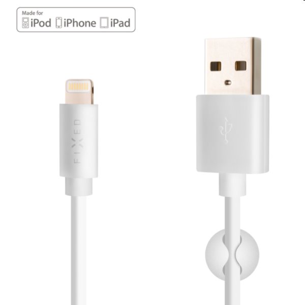 FIXED Adat- és töltőkábel USB/Lightning MFI, 12 W, 1 m, fehér