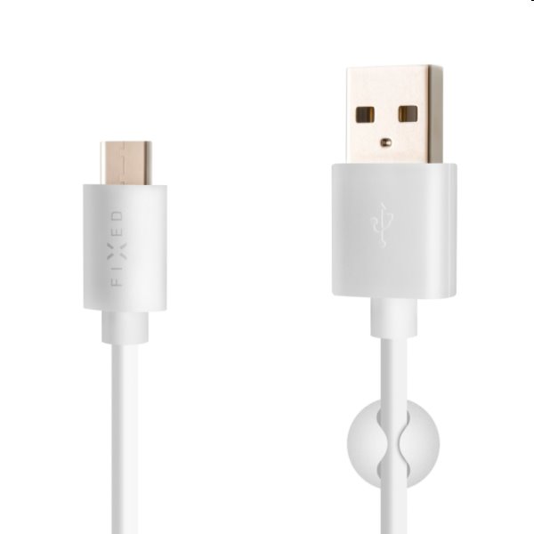 FIXED Adat- és töltőkábel USB/USB-C, USB 2.0, 60 W, 1 m, fehér