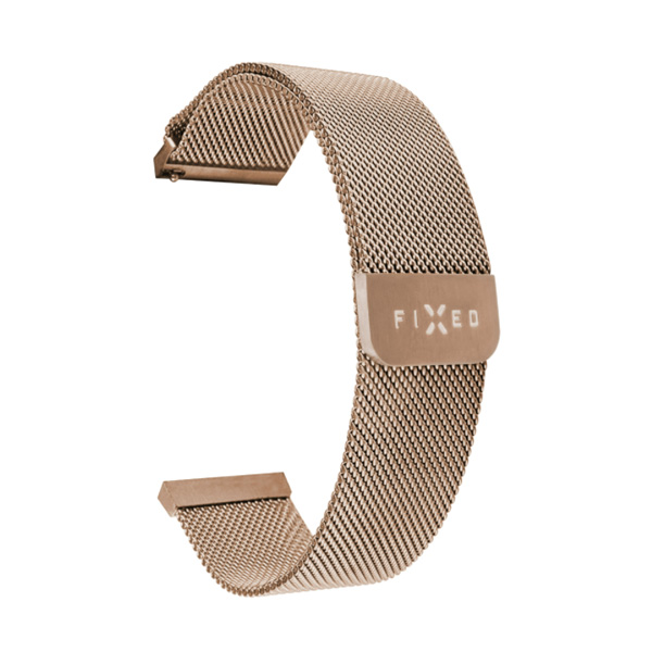 FIXED Mesh Rozsdamentes szíj for Smart Watch 22 mm, arany-rózsaszín