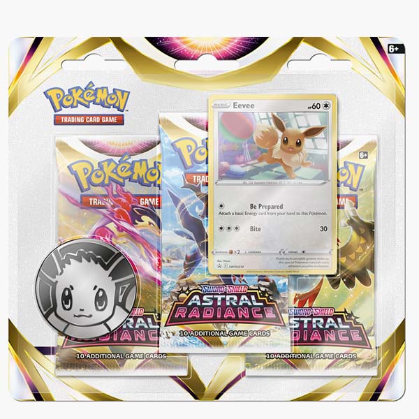 Kártyajáték Pokémon TCG Sword & Shield 10 Astral Radiance 3 Pack Blister Eevee (Pokémon)