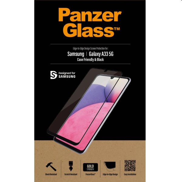 Temperált védőüveg PanzerGlass Case Friendly for Samsung Galaxy A33 5G, fekete