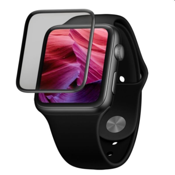 FIXED 3D Edzett védőüveg aplikátorral for Apple Watch 40 mm, fekete