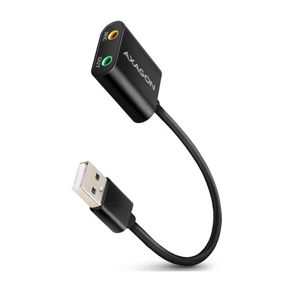 AXAGON ADA-12 USB2.0 - Sztereó Audió Mini Adapter, 15cm kábel