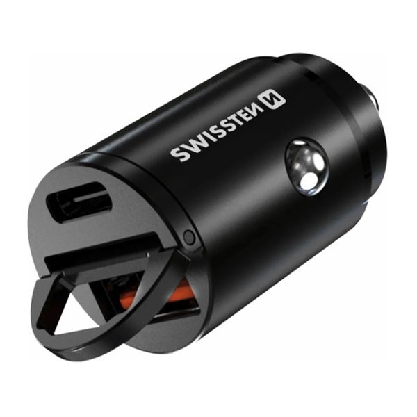 CL Adapter Swissten Power Delivery USB-C + Super charge 3.0 30 W, fekete CL Adapter Swissten Power Delivery USB-C + Super charge 3.0 30 W, fekete