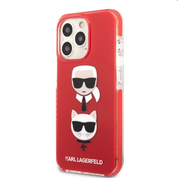 Tok Karl Lagerfeld TPE Karl and Choupette Heads for Apple iPhone 13 Pro, piros
