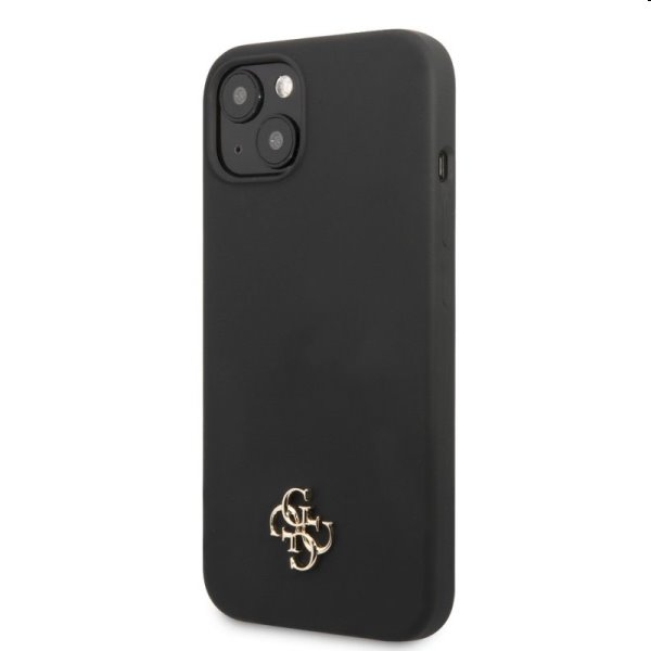 Tok Guess 4G Silicone Metal Logo for Apple iPhone 13, fekete