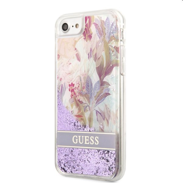Tok Guess Liquid Glitter Flower for Apple iPhone 7/8/SE2020/SE2022, lila
