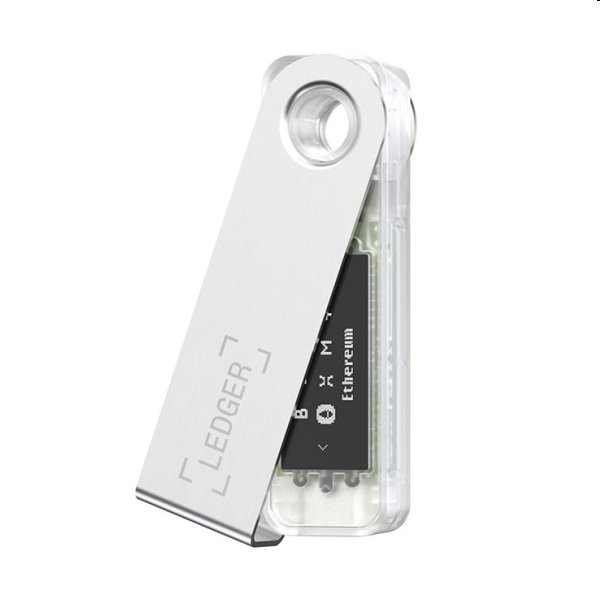Ledger Nano S Plus hardveres kriptovaluta-pénztárca, transparent