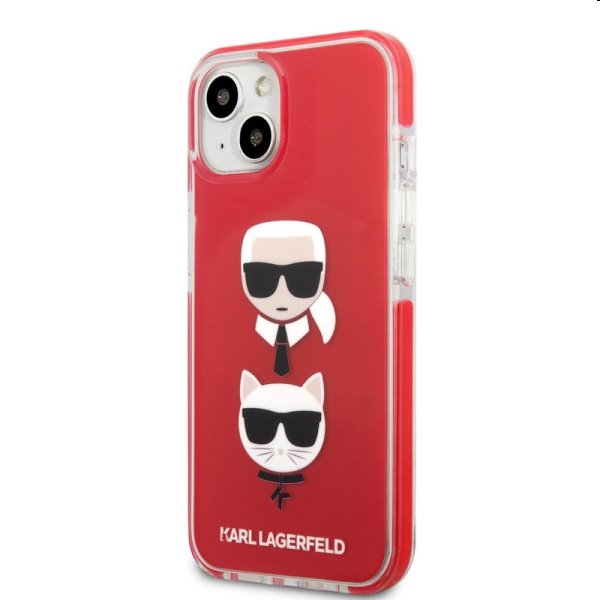 Tok Karl Lagerfeld TPE Karl and Choupette Heads for Apple iPhone 13 mini, piros
