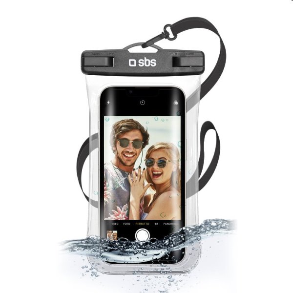 SBS Univerzális vízálló tok Selfie okostelefonokhoz 6,8'' méretig, fekete