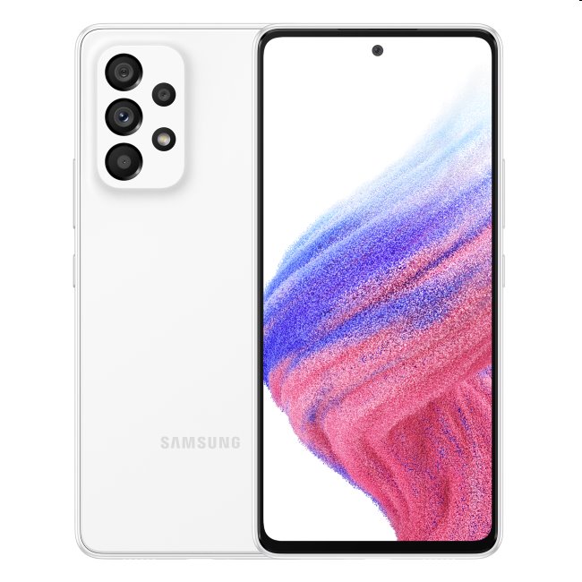 Samsung Galaxy A53, 6/128GB, white, A osztály - használt, 12 hónap garancia