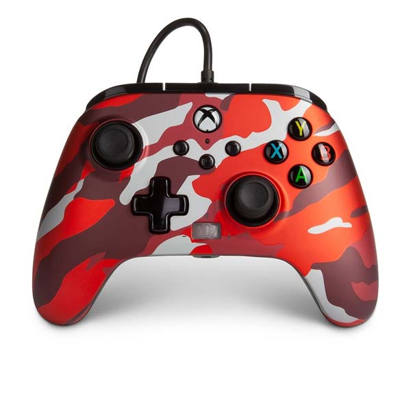 Vezetékes vezérlő PowerA Enhanced for Xbox Series, Metallic Red Camo