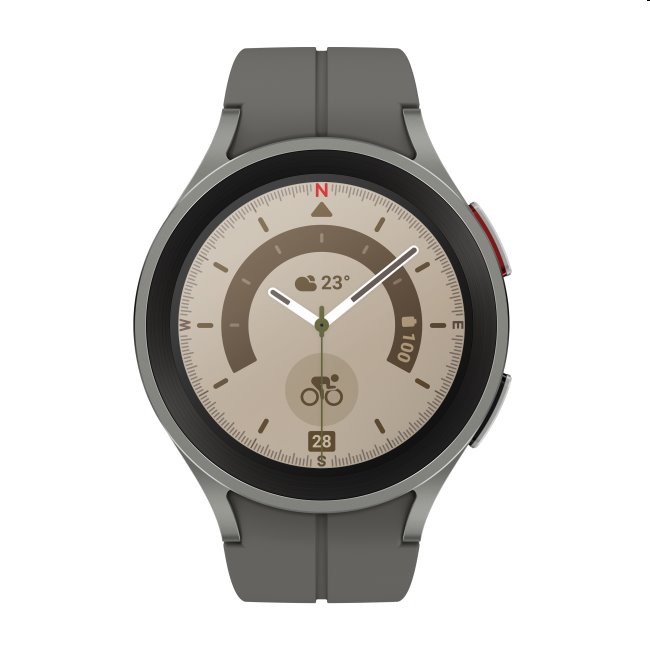 Samsung Galaxy Watch5 Pro 45mm, gray titanium, B osztály - használt, 12 hónap garancia