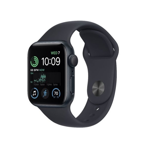 Apple Watch SE 2 GPS 40mm Midnight Aluminium Case, A osztály - használt, 12 hónap garancia