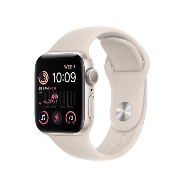 Apple Watch SE 2 GPS 40mm Starlight Aluminium Case, C osztály - használt, 12 hónap garancia