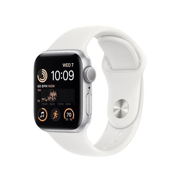 Apple Watch SE 2 GPS + Cellular 44mm Silver Aluminium Case, A osztály - használt, 12 hónap garancia