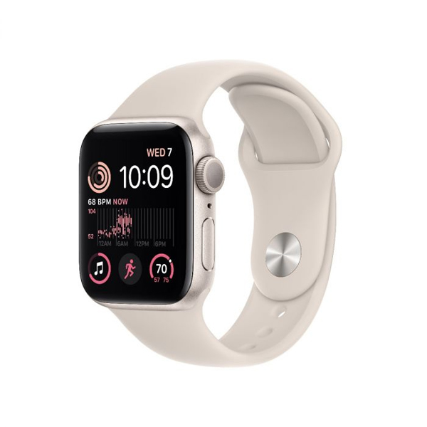 Apple Watch SE 2 GPS 44mm Starlight Aluminium Case, B osztály - használt, 12 hónap garancia