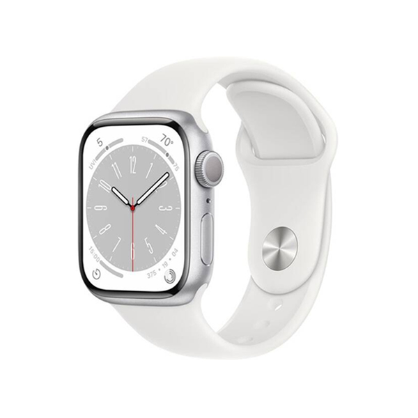 Apple Watch Series 8 GPS 41mm Silver Aluminium Case, A osztály - használt, 12 hónap garancia