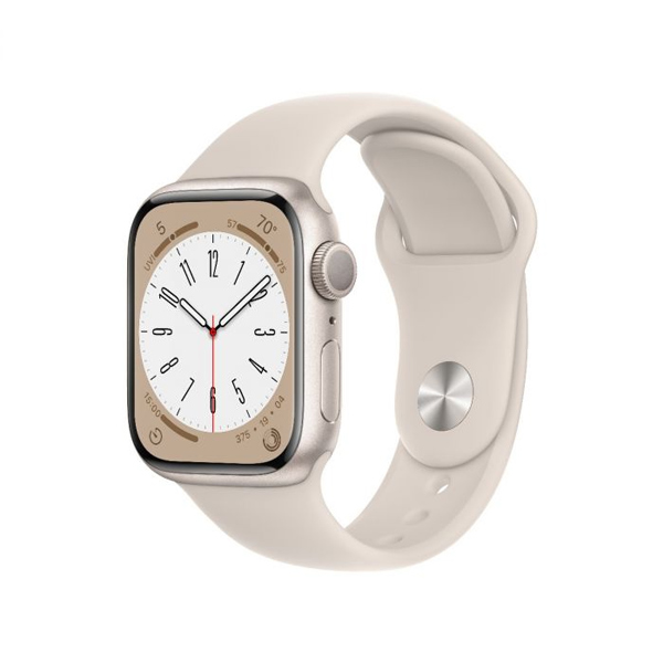 Apple Watch Series 8 GPS 41mm Starlight Aluminium Case, B osztály - használt, 12 hónap garancia