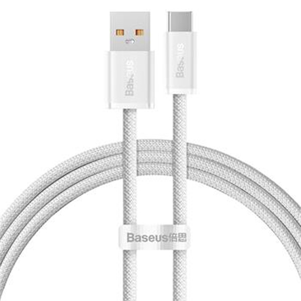 Baseus gyorsan töltő adatkábel USB/USB-C 1m, fehér akciós termékkép 1