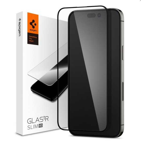 Edzett üveg Spigen tR Slim HD for Apple iPhone 14 Pro, fekete