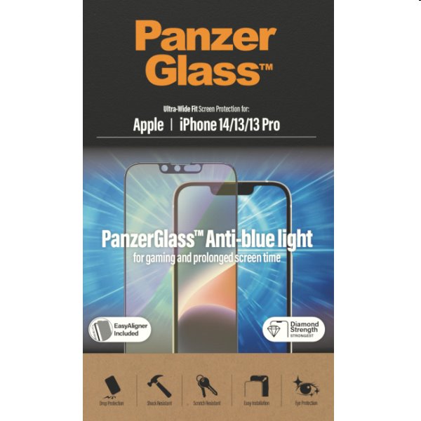 Védőüveg PanzerGlass Anti-Bluelight AB for Apple iPhone 14/13/13 Pro, fekete
