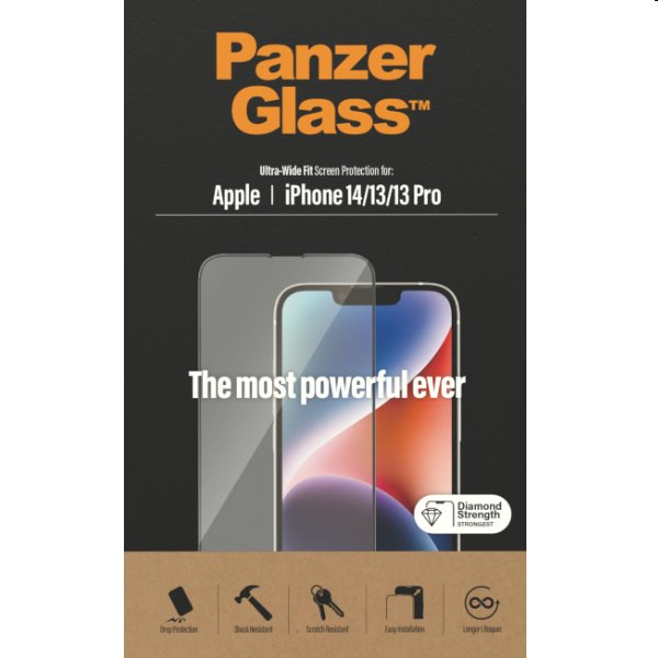 Védőüveg PanzerGlass UWF AB for Apple iPhone 14/13/13 Pro, fekete