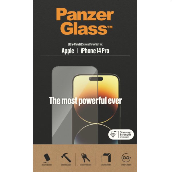 Védőüveg PanzerGlass UWF AB for Apple iPhone 14 Pro, fekete
