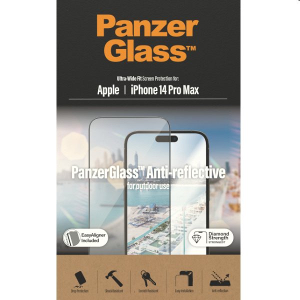 Védőüveg PanzerGlass UWF Anti-Reflective AB for Apple iPhone 14 Pro Max, fekete