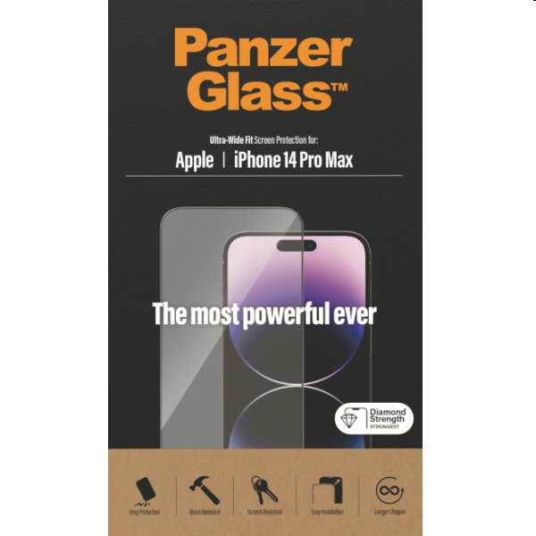 Védőüveg PanzerGlass UWF AB for Apple iPhone 14 Pro Max, fekete