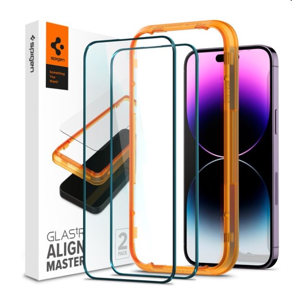 Edzett üveg Spigen tR Align Master for Apple iPhone 14 Pro Max, 2 darab