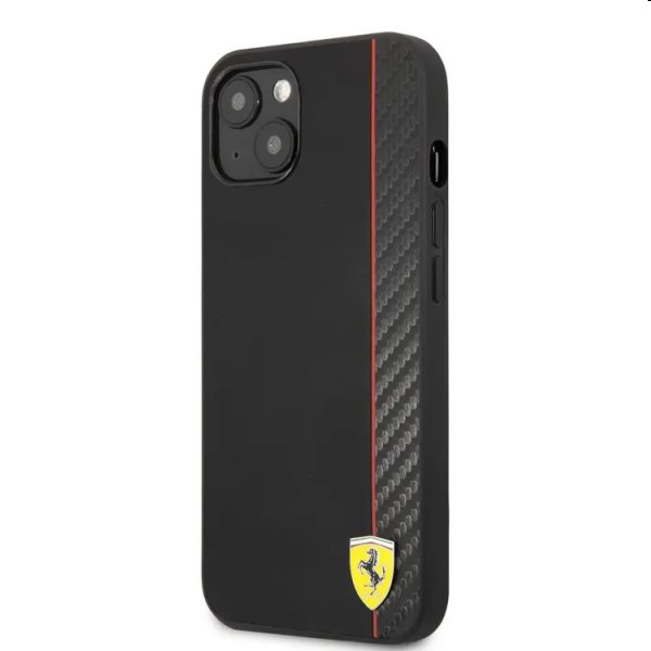 Ferrari Smooth and Carbon Effect zadný kryt for Apple iPhone 13 mini, fekete